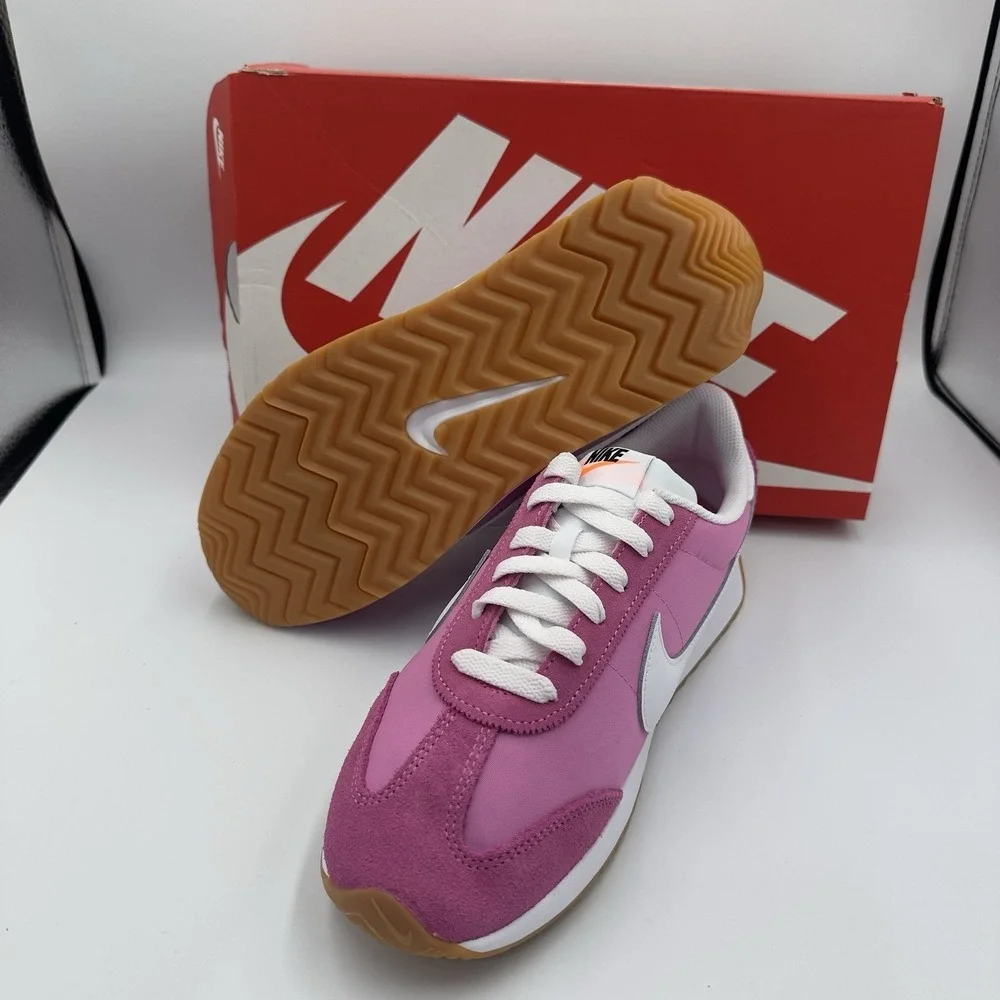 Nike‎ Pacific Shoes Womens Size 7 Playful Pink White Suede Sneakers HM4771-602